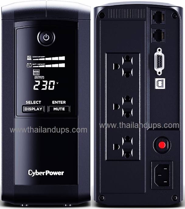 Cyberpower VP1000ELCD ( 1000va550watts) line interactive , LCD display, software , 2 years warranty onsite service